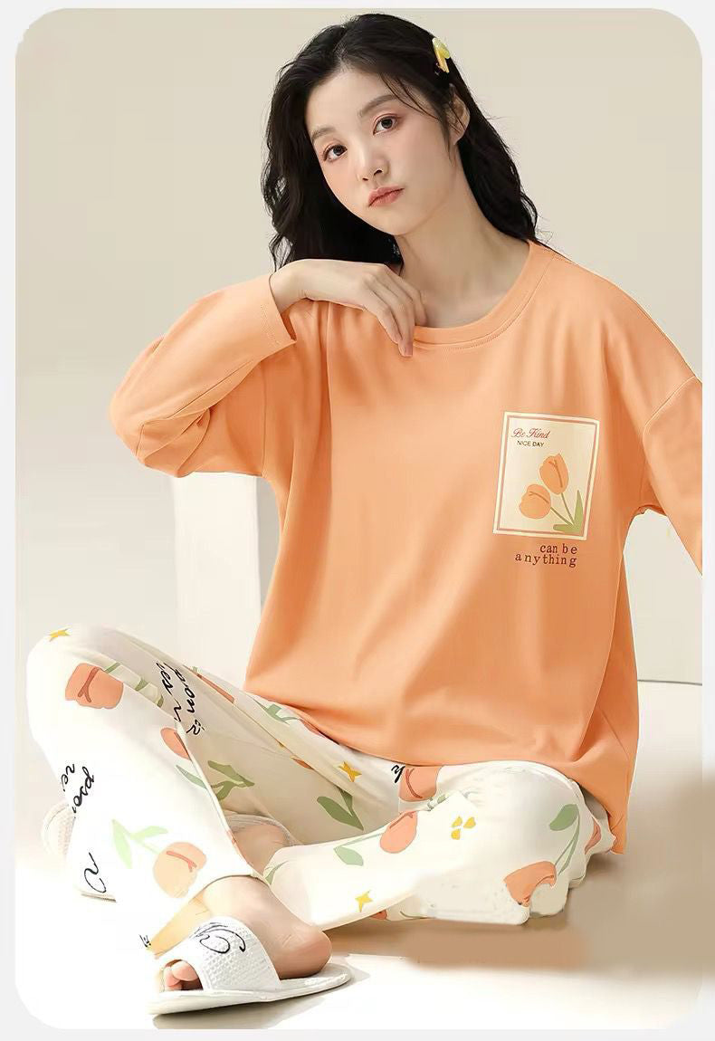 full sleeves printed design night suit cotton jersy fabric - M.H fashion 